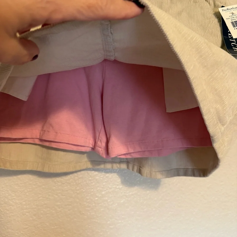 NWT Ralph Lauren Girl’s Corduroy Skort Sand Beige Size 10